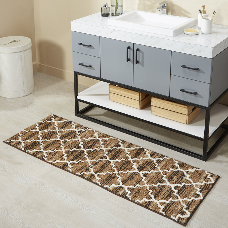 Winston Porter Nickulis Bathroom Runner with Non-Slip Backing | Wayfair
